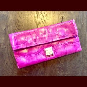 Dooney & Bourke Pink Pebbled Leather Clutch